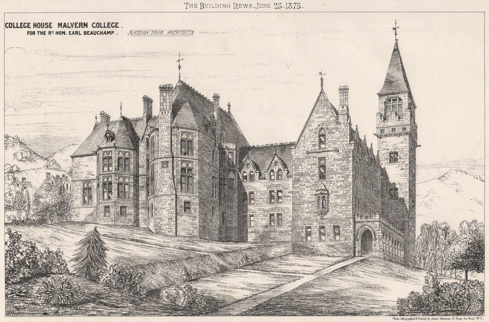 College House, Malvern College (Earl Beauchamp); Haddon Bros Architects 1875